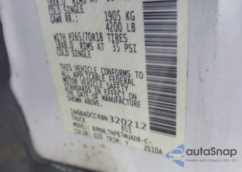 2011 Nissan Titan Sv из США, поврежденный, VIN 1N6BA0CC4BN320212